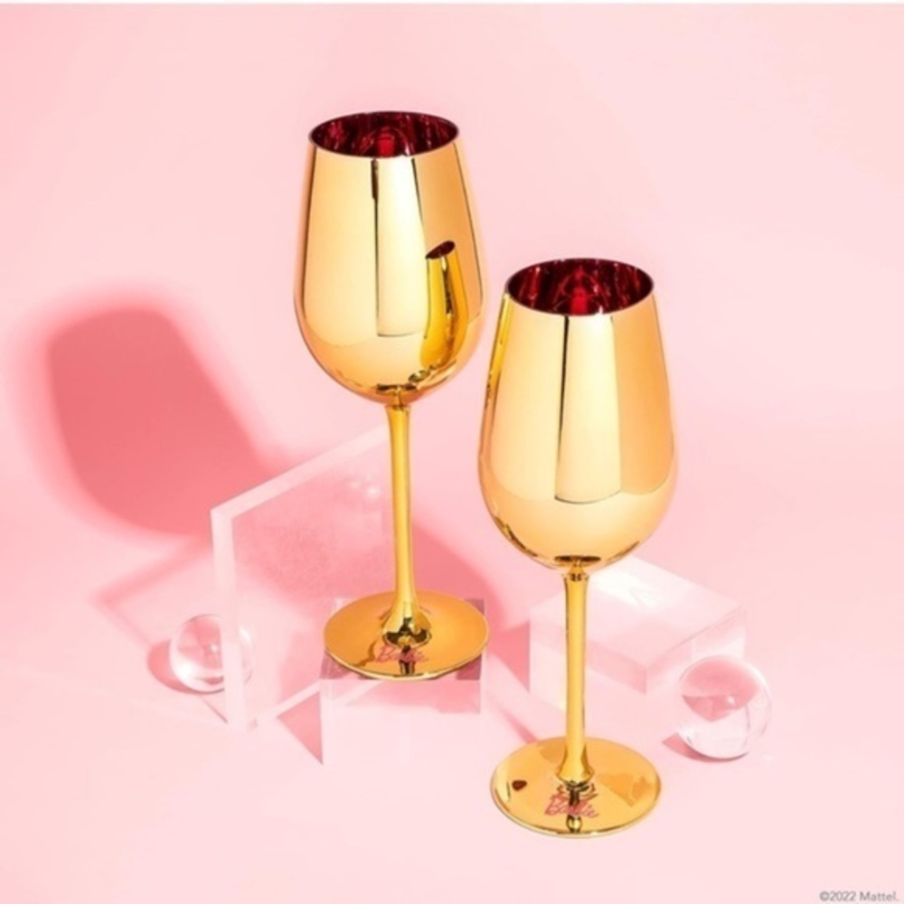 Gold Barbie wine glasses